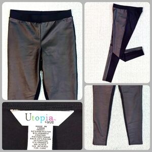Utopia Black Faux Leather Leggings, Mixed Media
